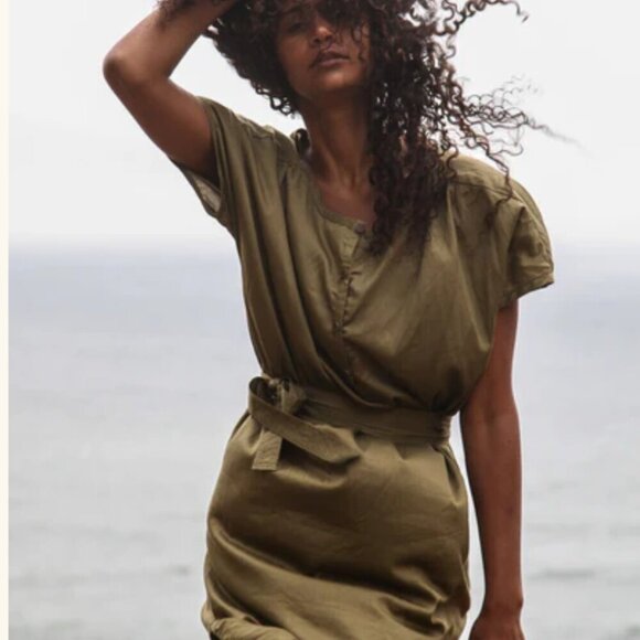 NWOT Gravel And Gold Savio Dress in Gras - Picture 3 of 16